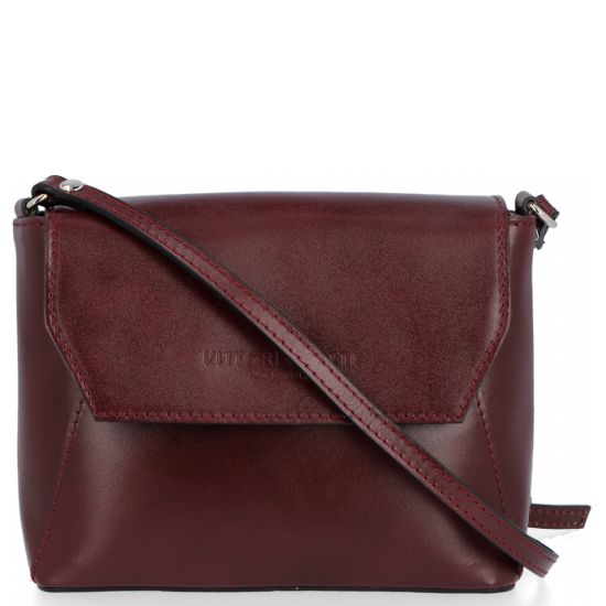 GEANȚĂ DIN PIELE tip poștaș Vittoria Gotti vișiniu V2000