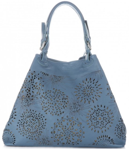 GEANȚĂ DIN PIELE shopper bag Vittoria Gotti albastru V8913