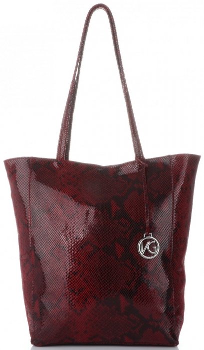 GEANȚĂ DIN PIELE shopper bag Vittoria Gotti vișiniu V16299