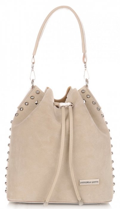 GEANȚĂ DIN PIELE shopper bag Vittoria Gotti bej V3020