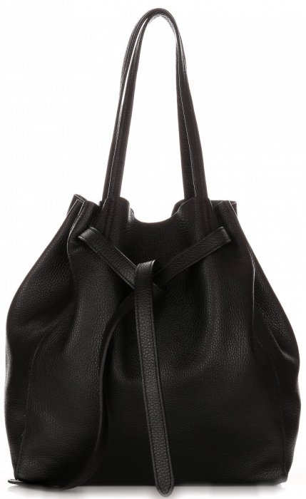 GEANȚĂ DIN PIELE shopper bag Genuine Leather negru 1158