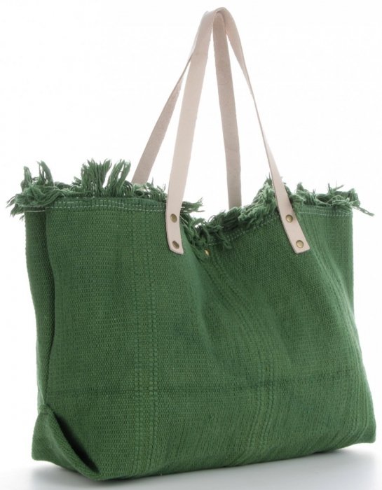 GEANȚĂ DIN PIELE shopper bag Vittoria Gotti verde de sticlă V5902