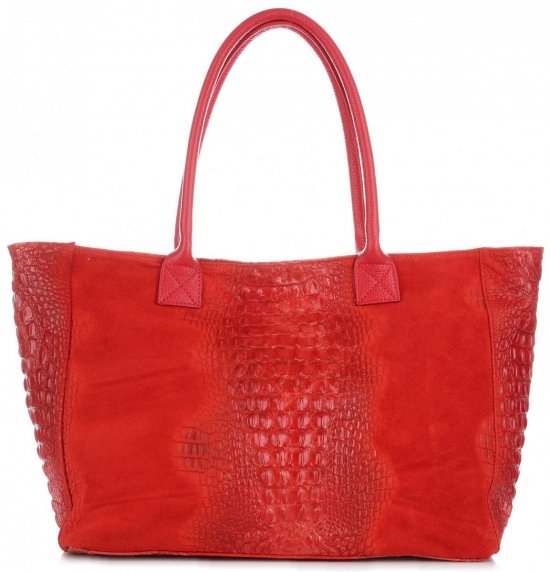 GEANȚĂ DIN PIELE cufăr Genuine Leather roșu 80042