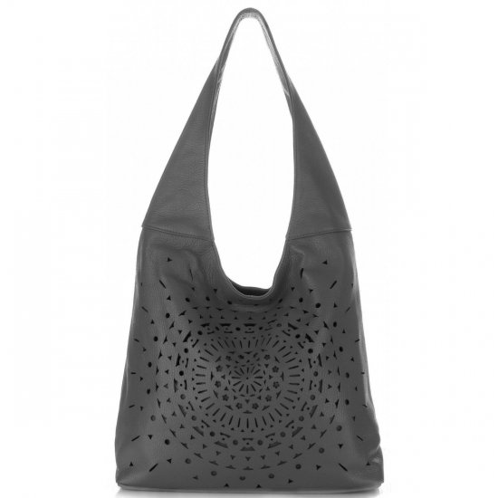 GEANȚĂ DIN PIELE shopper bag Vittoria Gotti gri V31