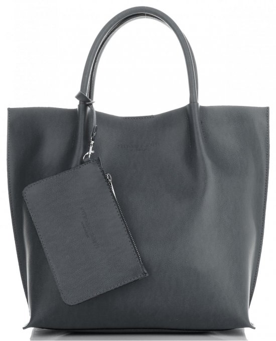 GEANȚĂ DIN PIELE shopper bag Vittoria Gotti gri V355