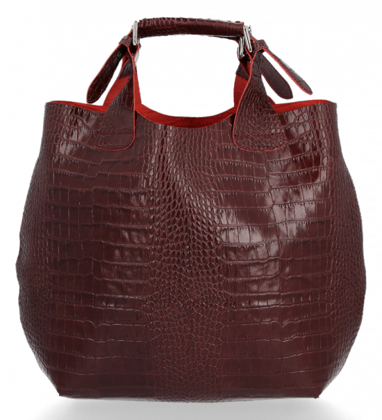GEANȚĂ DIN PIELE shopper bag Vittoria Gotti vișiniu VG804
