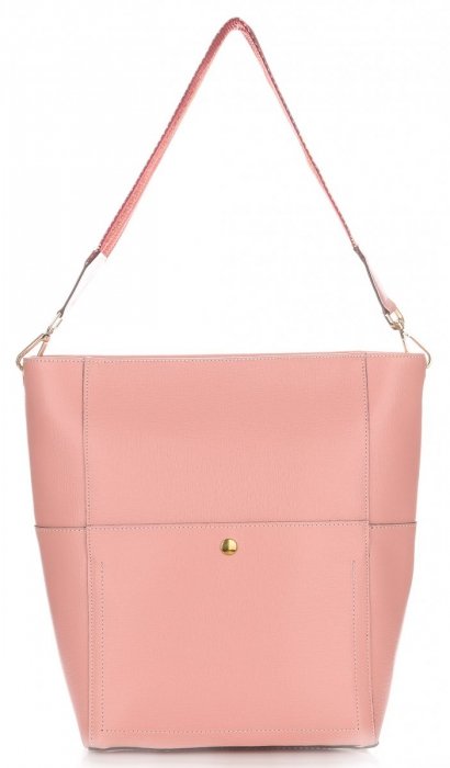GEANȚĂ DIN PIELE shopper bag Genuine Leather roz K26