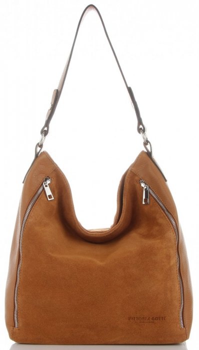 GEANȚĂ DIN PIELE shopper bag Vittoria Gotti roșcat V3368