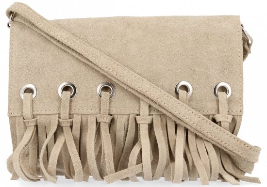 GEANȚĂ DIN PIELE tip poștaș Vittoria Gotti bej V5859C