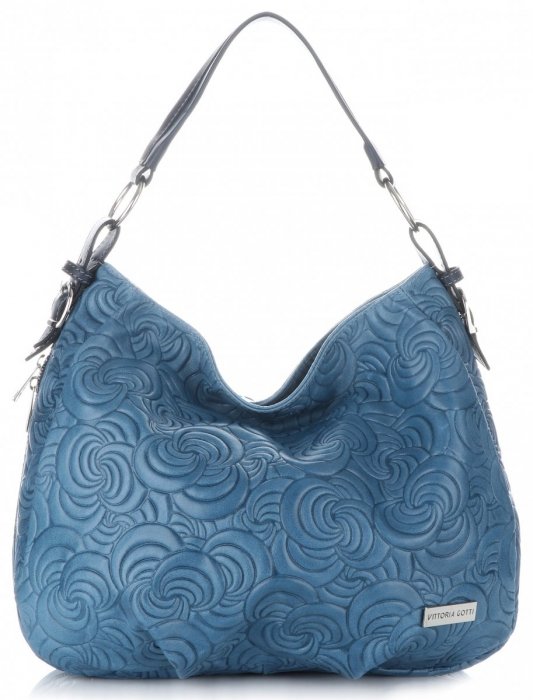 GEANȚĂ DIN PIELE shopper bag Vittoria Gotti denim V80013