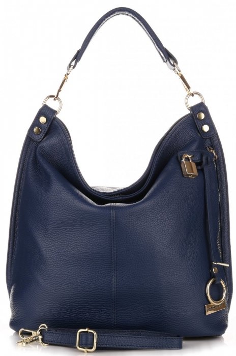 GEANȚĂ DIN PIELE shopper bag Vittoria Gotti bleumarin V8047