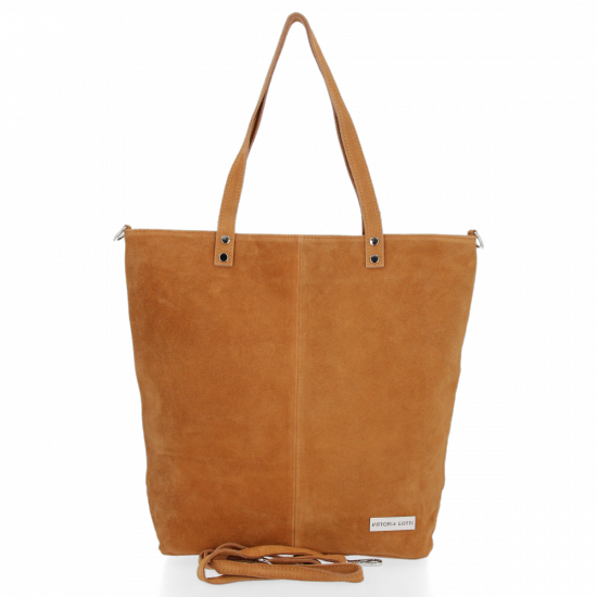 GEANȚĂ DIN PIELE shopper bag Vittoria Gotti roșcat VG41