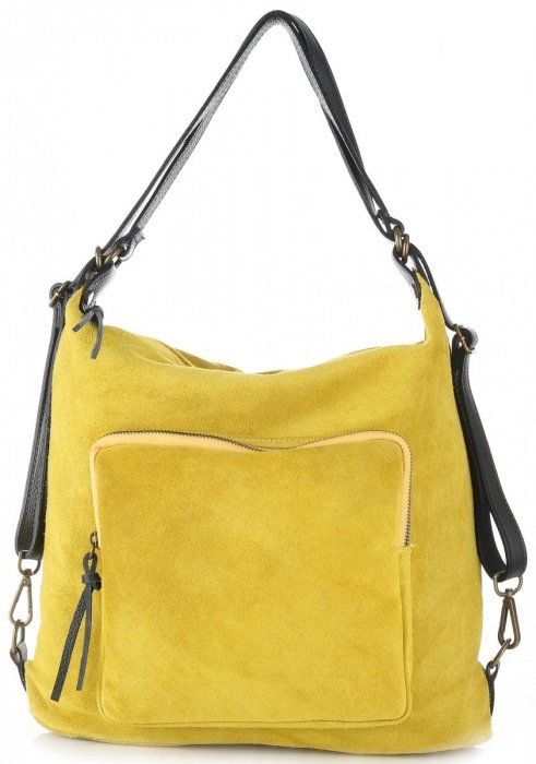 GEANȚĂ DIN PIELE rucsac Vittoria Gotti galben V1670C