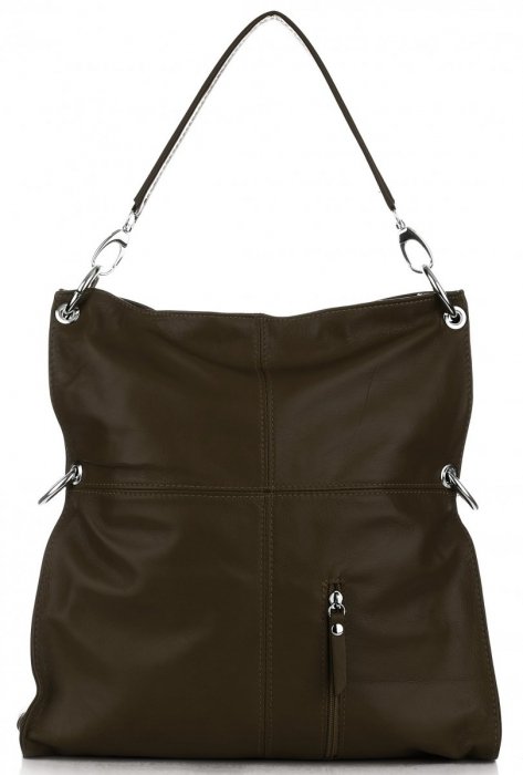 Kožené kabelka shopper bag Vera Pelle čokoládová 25