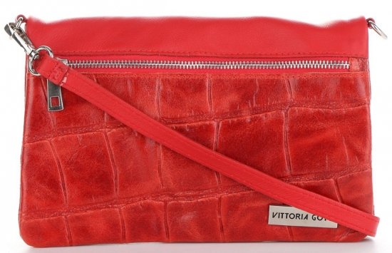 Kožené kabelka listonoška Vittoria Gotti červená V190232