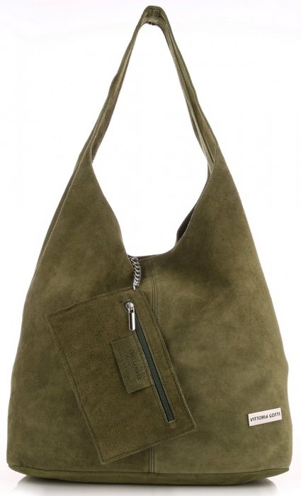 Kožené kabelka shopper bag Vittoria Gotti zelená V8802