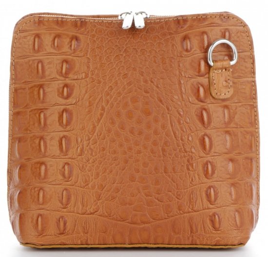 Kožené kabelka listonoška Genuine Leather ryšavá 218