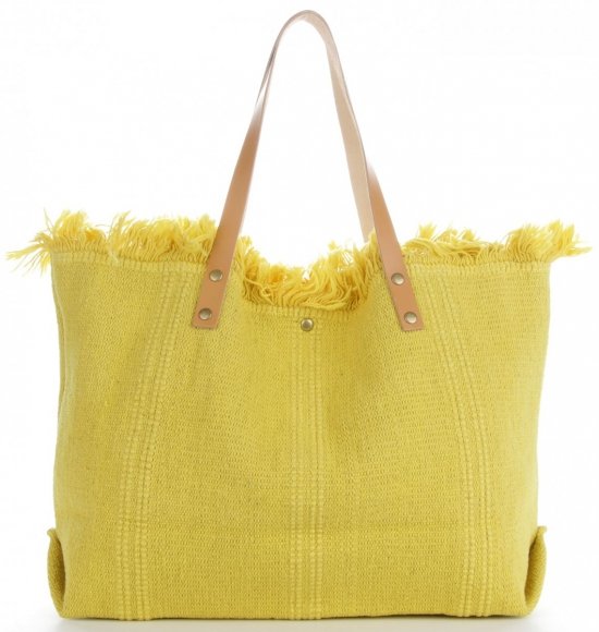 Kožené kabelka shopper bag Vittoria Gotti žltá V5902
