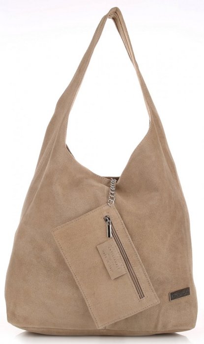 Kožené kabelka shopper bag Vittoria Gotti béžová V8802
