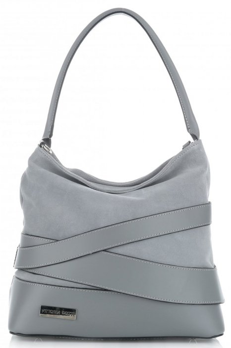 Kožené kabelka univerzálna Vittoria Gotti svetlo šedá V26