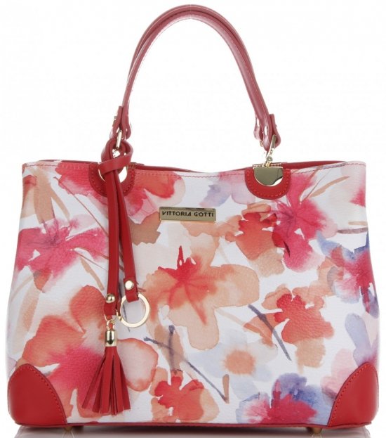 Kožené kabelka kufrík Vittoria Gotti červená V399