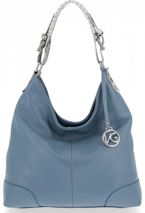Kožené kabelka univerzálna Vittoria Gotti svetlo modrá V5868PIT