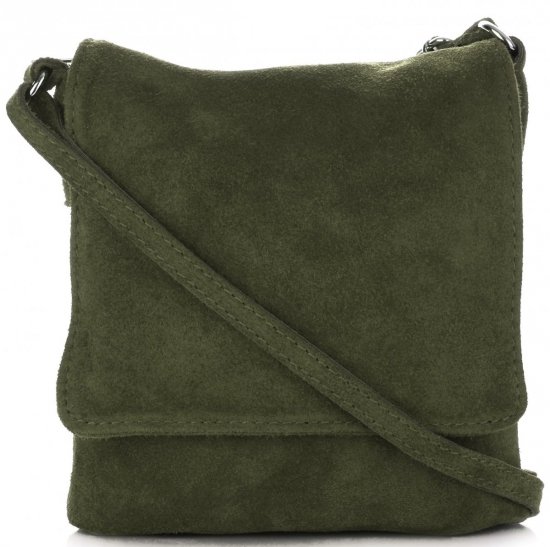 Kožené kabelka listonoška Vittoria Gotti zelená V401