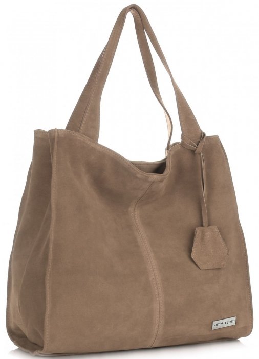 Kožené kabelka shopper bag Vittoria Gotti zemitá V501