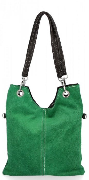 Kožené kabelka listonoška Genuine Leather dračia zelená 222