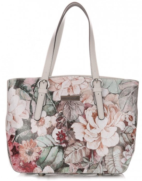 Kožené kabelka kufrík Vittoria Gotti šedá V281