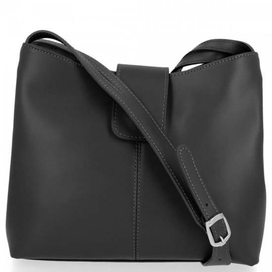 Kožené kabelka listonoška Vera Pelle čierna 810