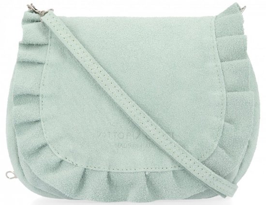Kožené kabelka listonoška Vittoria Gotti mätová V5998