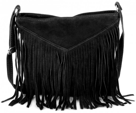 Kožené kabelka listonoška Genuine Leather čierna 221