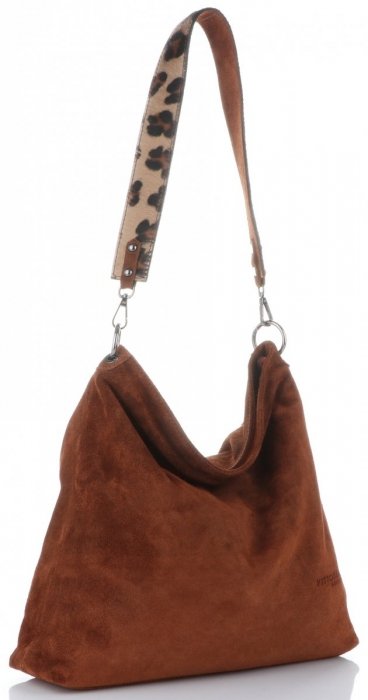 Kožené kabelka listonoška Vittoria Gotti hnedá V5567