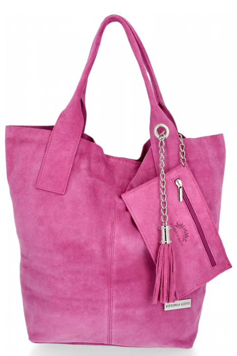 Kožené kabelka shopper bag Vittoria Gotti ružová V5190