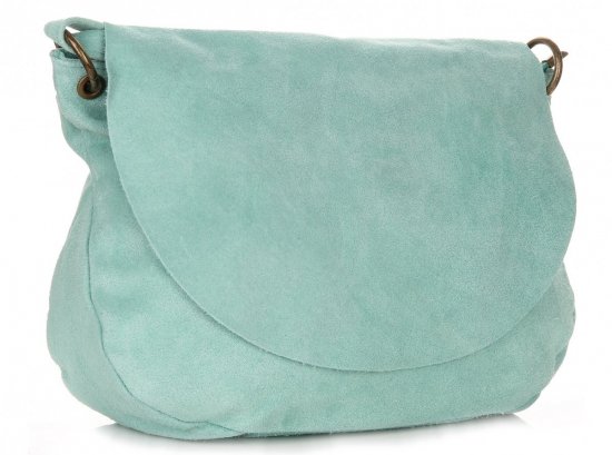 Kožené kabelka listonoška Genuine Leather mätová 1324