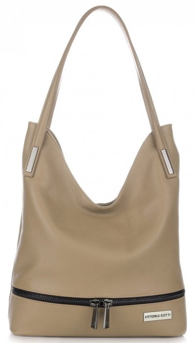 Kožené kabelka univerzálna Vittoria Gotti zemitá V1766