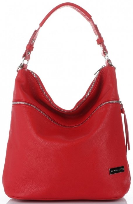 Kožené kabelka univerzálna Vittoria Gotti červená V5577