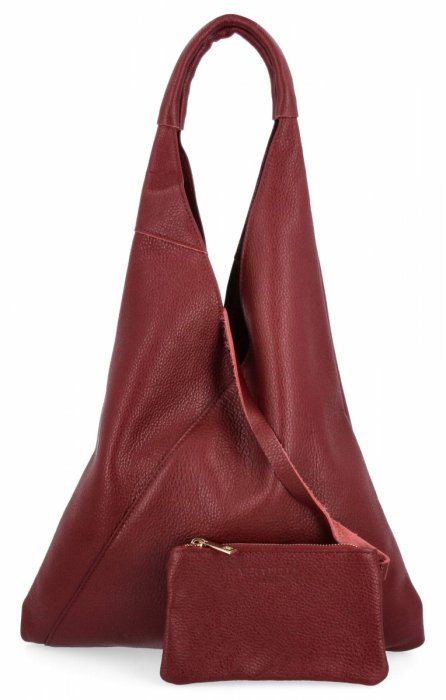Kožené kabelka shopper bag Vittoria Gotti bordová 5820S