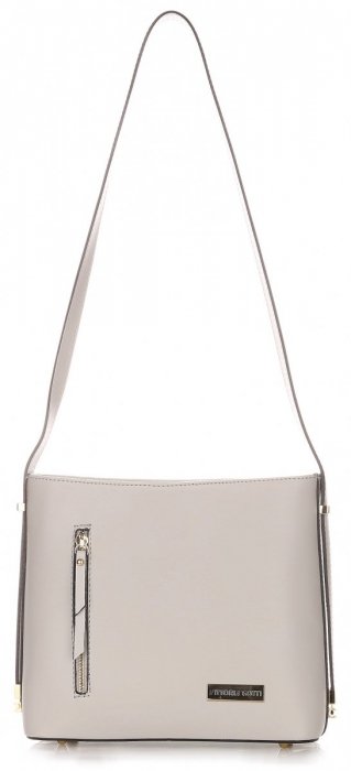 Kožené kabelka listonoška Vittoria Gotti svetlo šedá V8619