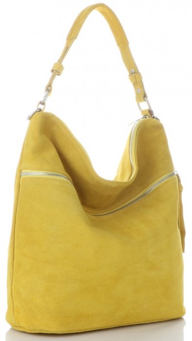 Kožené kabelka univerzálna Genuine Leather žltá 5577C