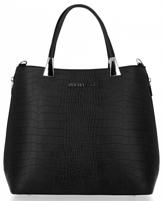 Kožené kabelka kufrík Vittoria Gotti čierna V2393