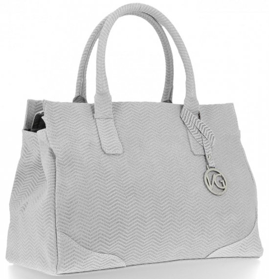 Kožené kabelka kufrík Vittoria Gotti svetlo šedá V1599FM