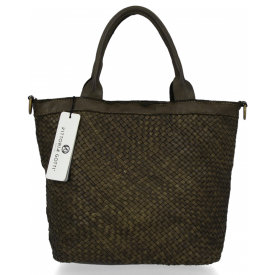 Dámska kabelka shopper bag Vittoria Gotti fľašková zelená V2400