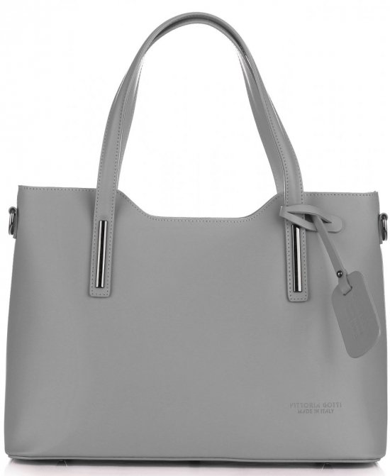 Kožené kabelka aktovka Vittoria Gotti šedá V8066