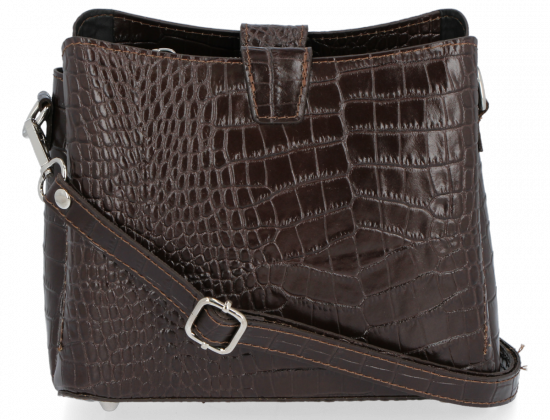 Kožené kabelka listonoška Vittoria Gotti čokoládová VG2020