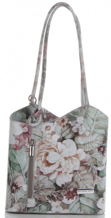 Kožené kabelka univerzálna Vittoria Gotti svetlo šedá VF591