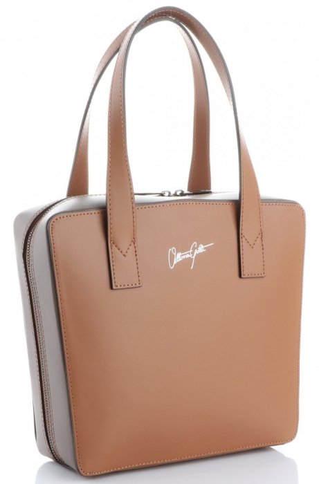 Kožené kabelka kufrík Vittoria Gotti ryšavá V6556