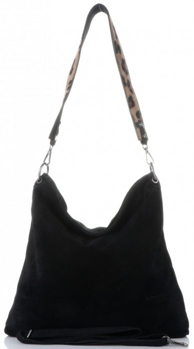 Kožené kabelka univerzálna Vittoria Gotti čierna V5567