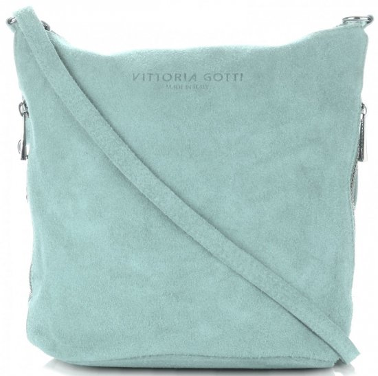 Kožené kabelka listonoška Vittoria Gotti mätová V135
